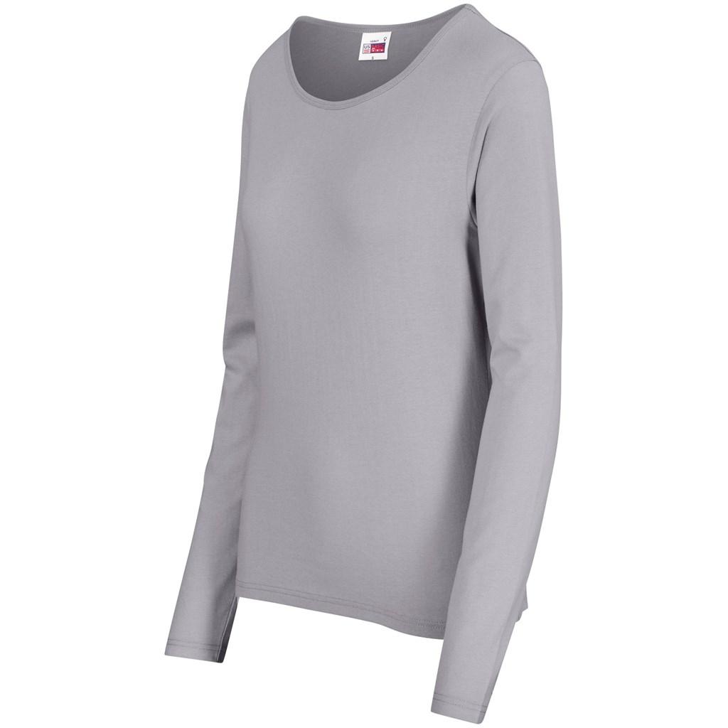 Ladies Long Sleeve Portland T-Shirt - Grey — view 2