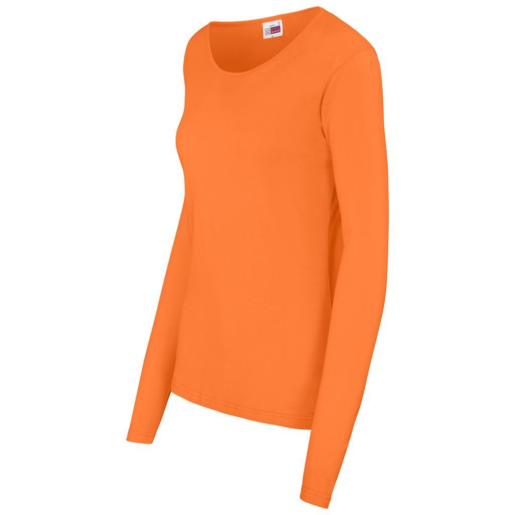 Ladies Long Sleeve Portland T-Shirt - Orange — view 3