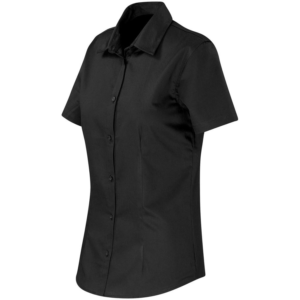 Ladies Short Sleeve Milano Shirt - Black — view 3