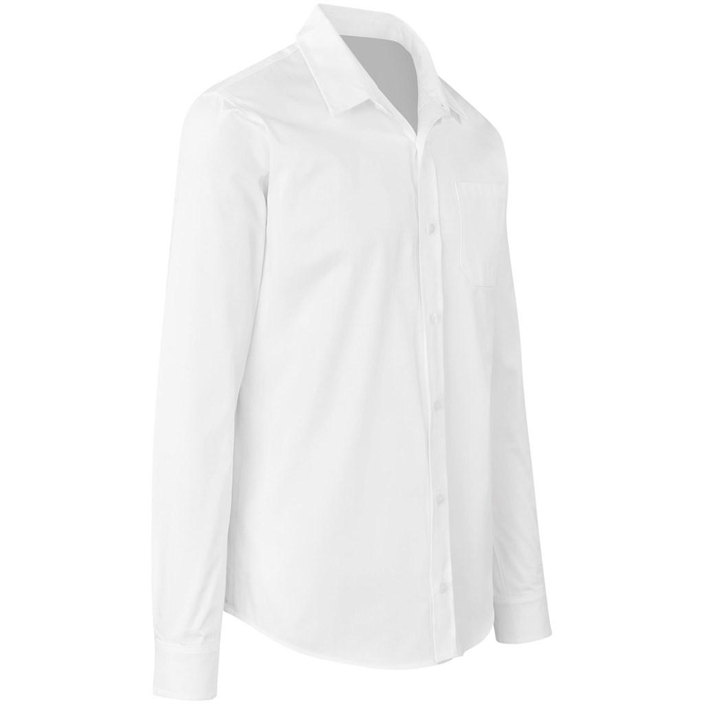 Mens Long Sleeve Milano Shirt - White — view 3