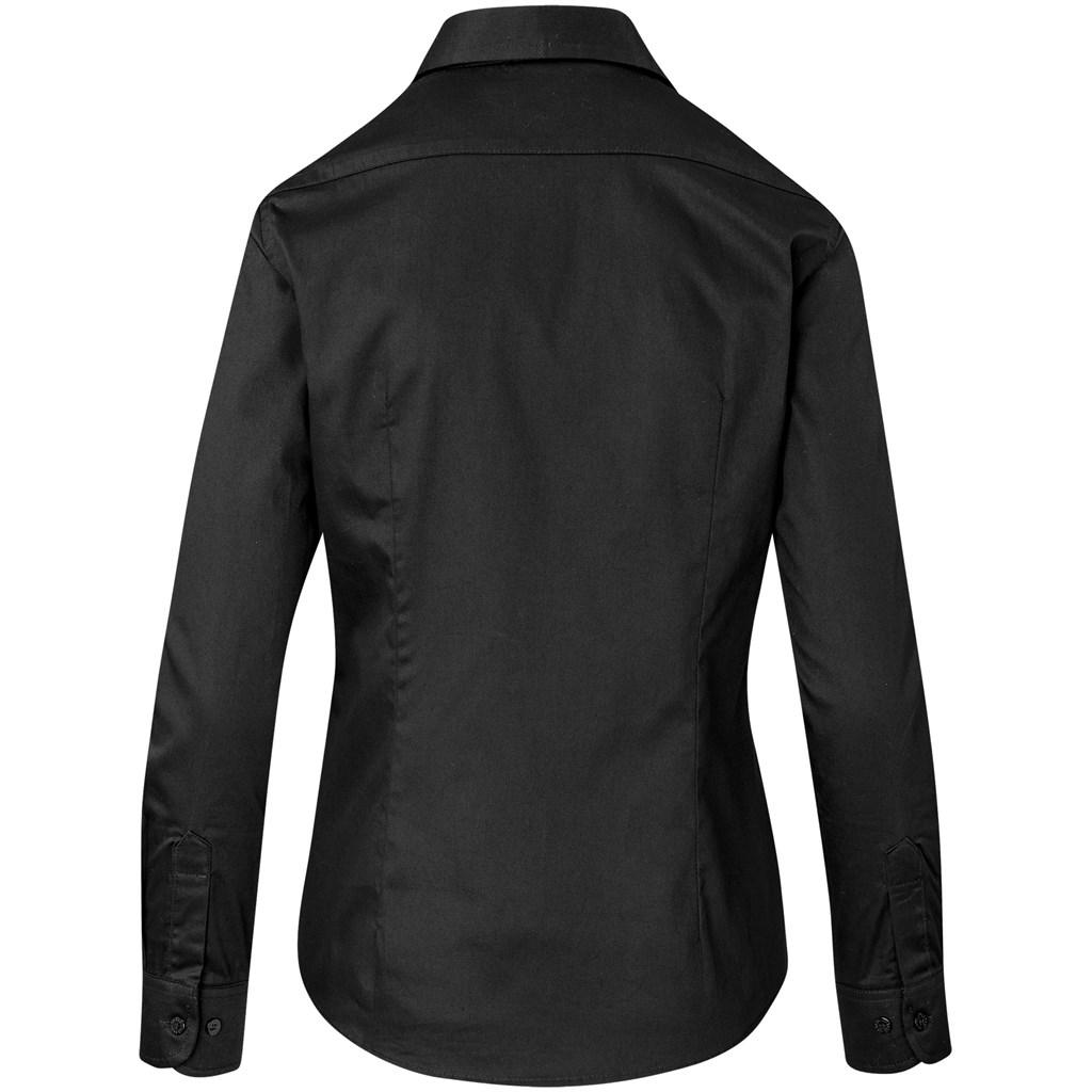 Ladies Long Sleeve Milano Shirt - Black — view 3