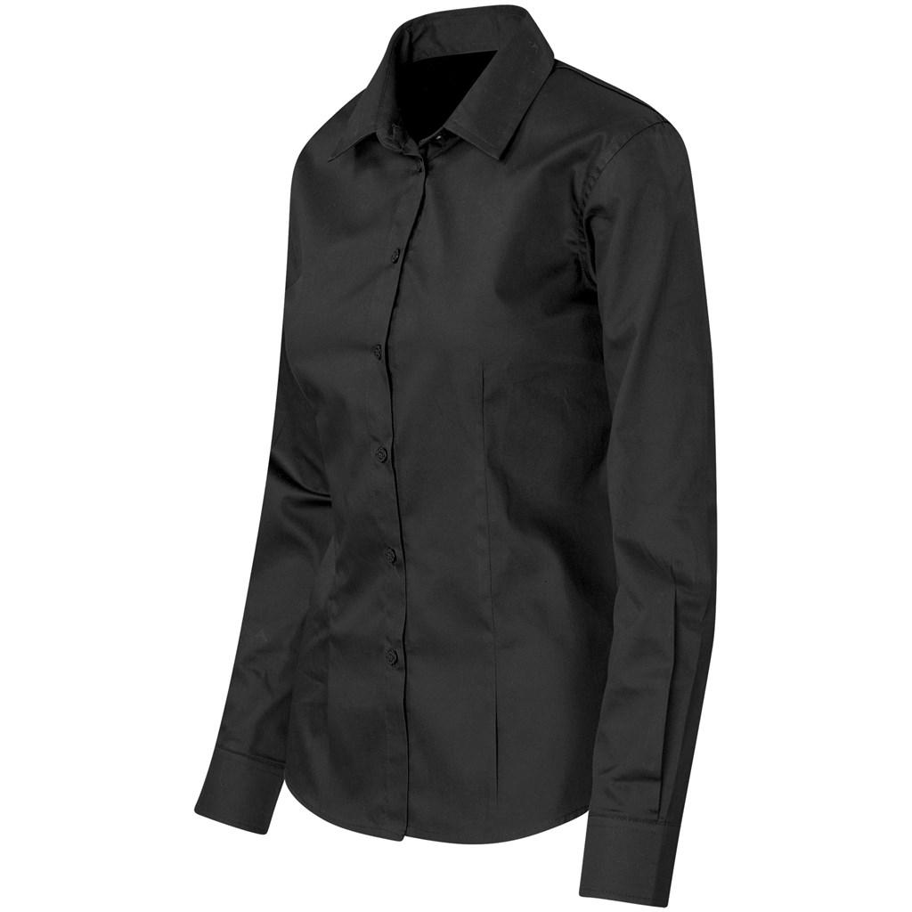 Ladies Long Sleeve Milano Shirt - Black — view 2