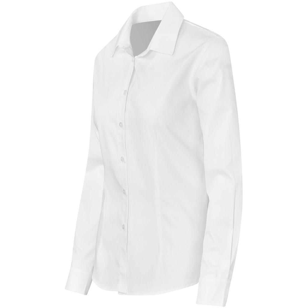 Ladies Long Sleeve Milano Shirt - White — view 3