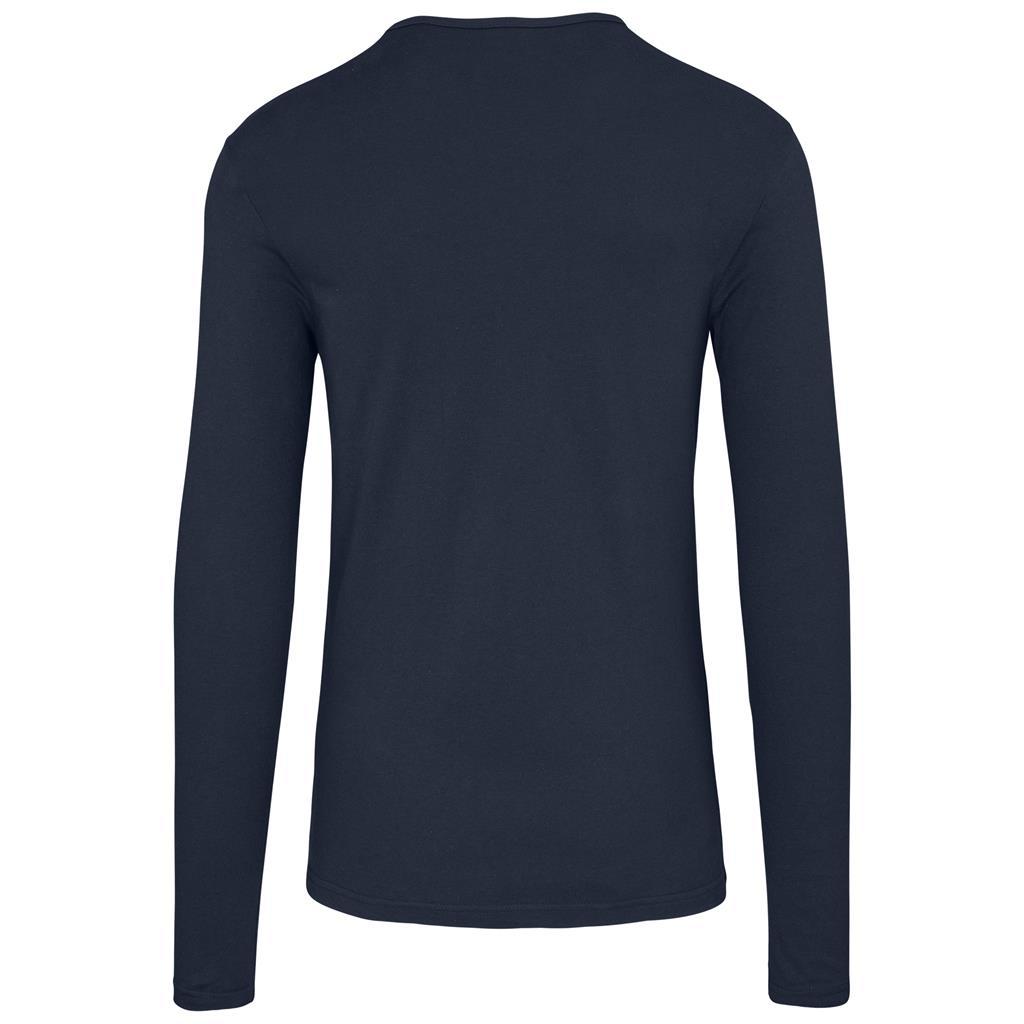 Mens Long Sleeve Portland T-Shirt - Navy — view 3