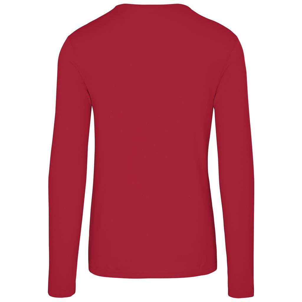 Mens Long Sleeve Portland T-Shirt - Red — view 2