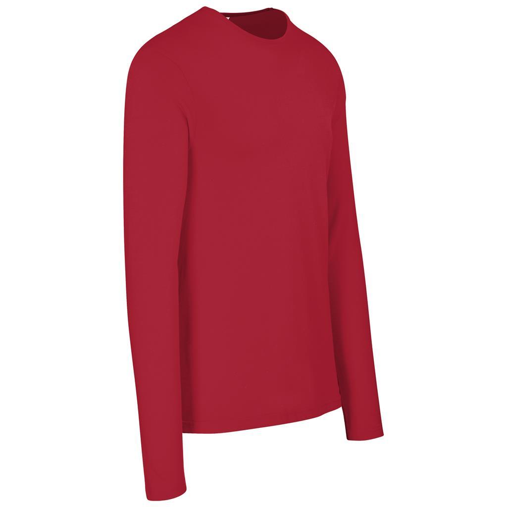 Mens Long Sleeve Portland T-Shirt - Red — view 3