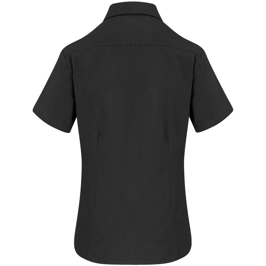 Ladies Short Sleeve Aspen Shirt - Black — view 3