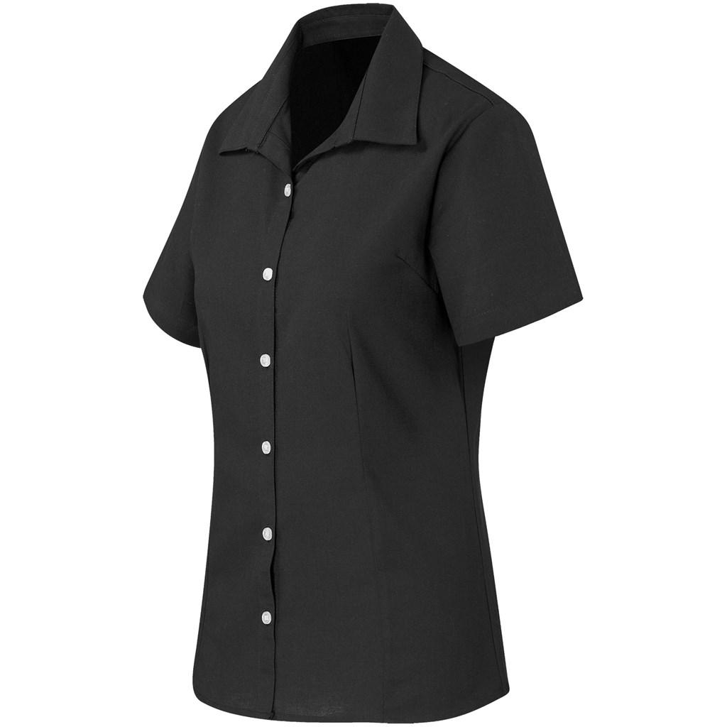 Ladies Short Sleeve Aspen Shirt - Black — view 2