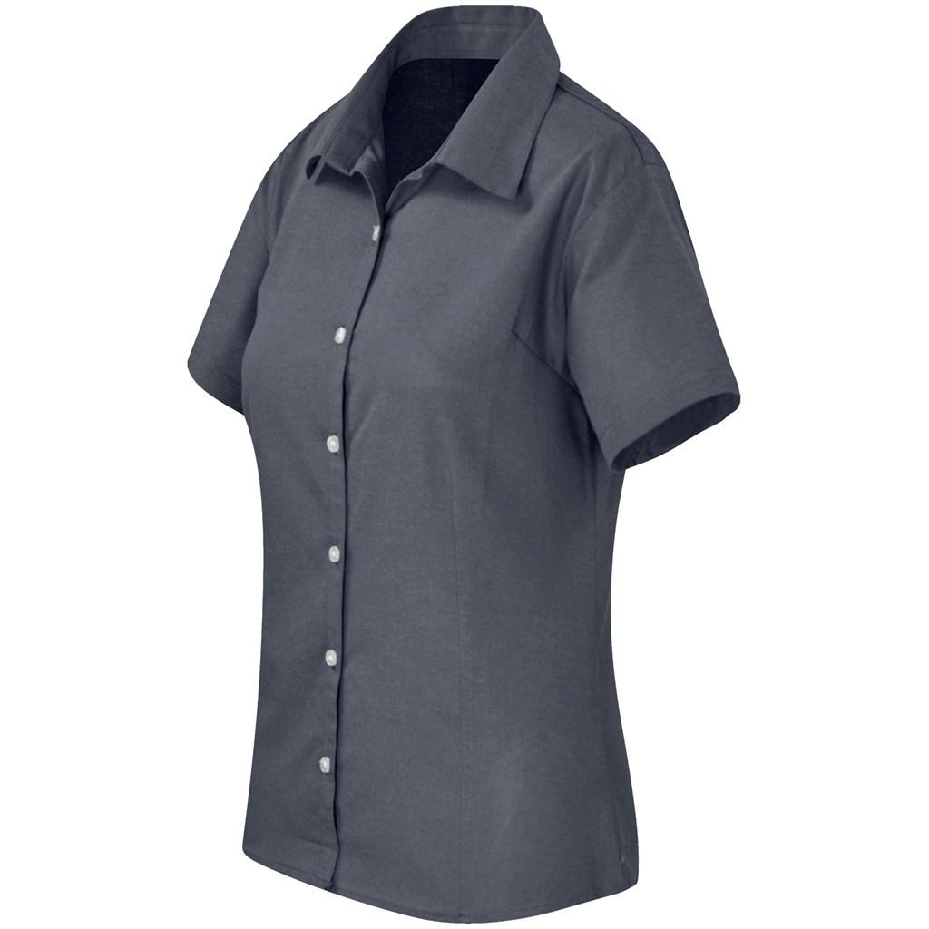 Ladies Short Sleeve Aspen Shirt - Grey — view 3