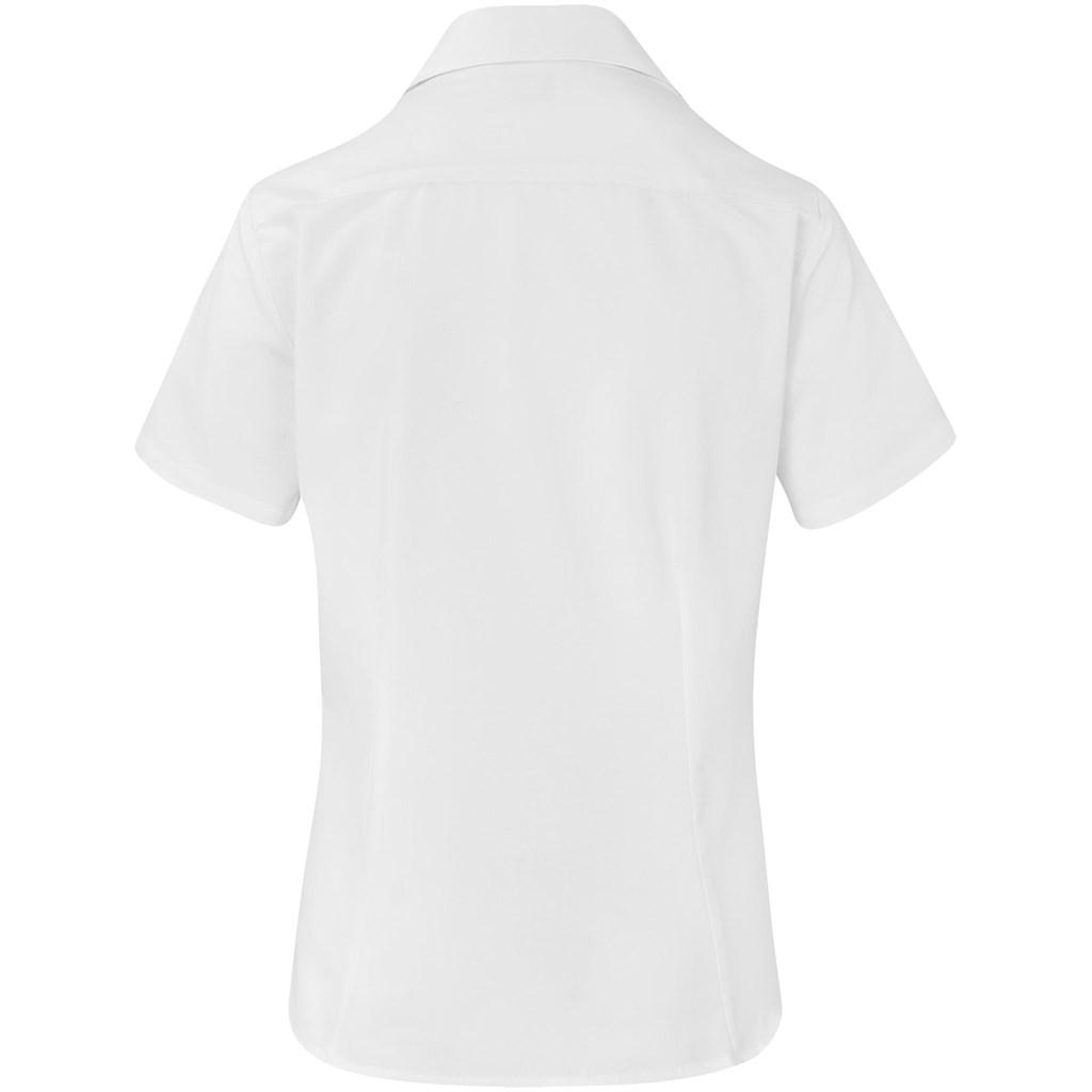 Ladies Short Sleeve Aspen Shirt - White — view 3