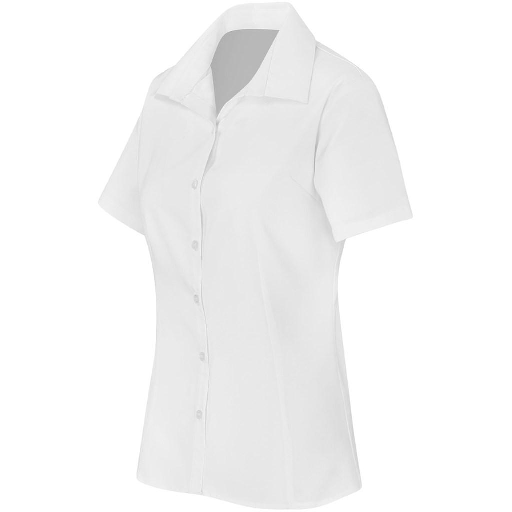 Ladies Short Sleeve Aspen Shirt - White — view 2