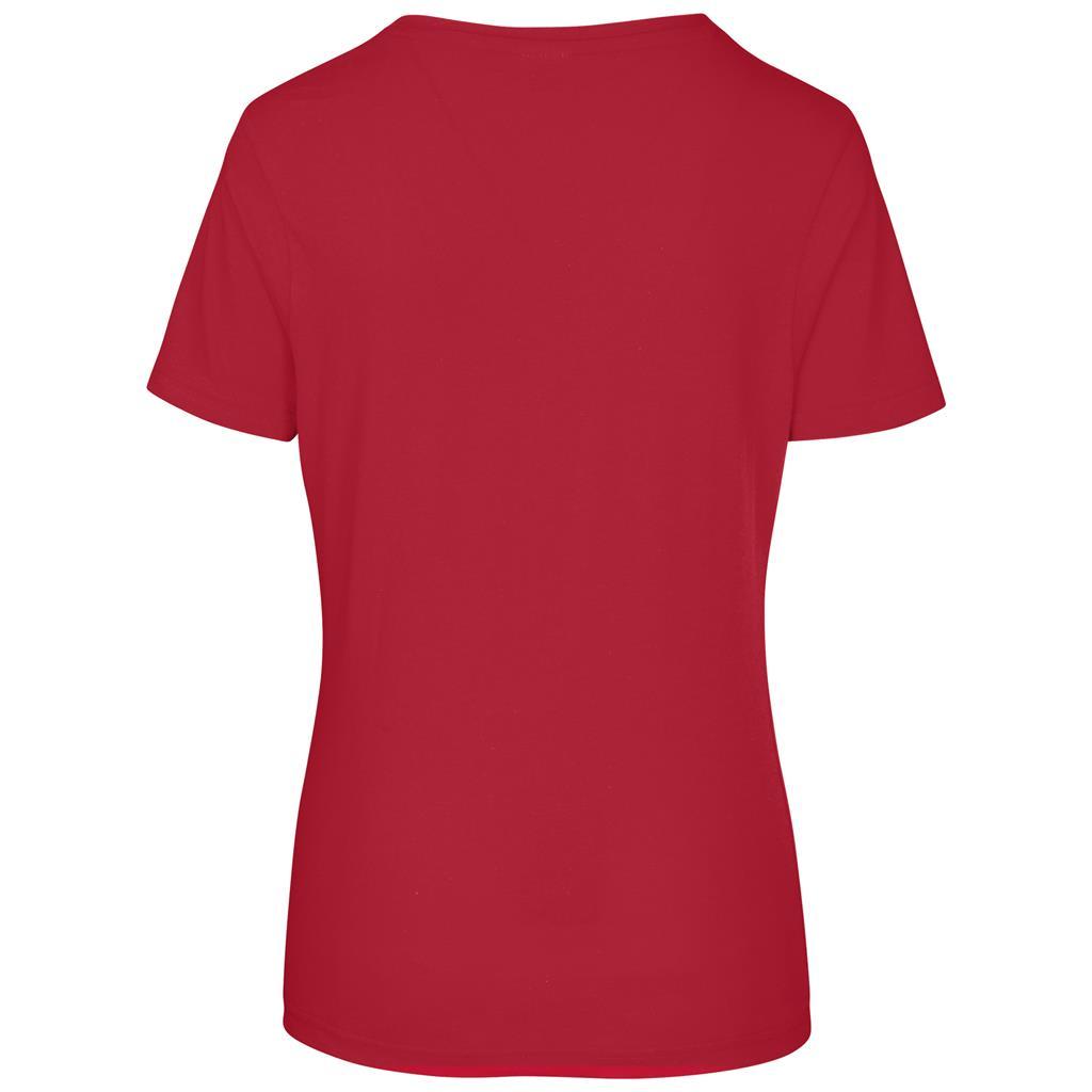 Ladies Super Club 165 V-Neck T-Shirt - Red — view 2