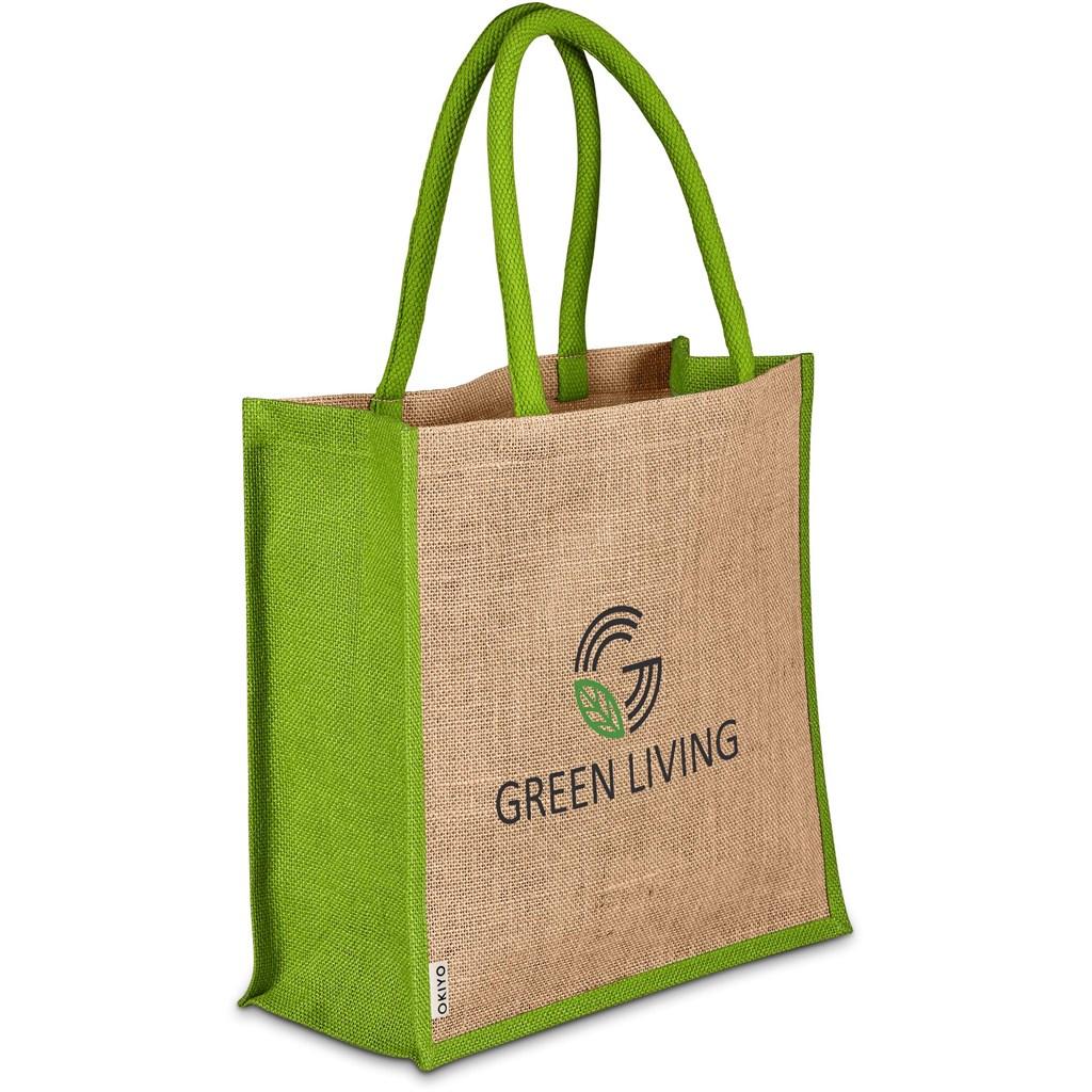 Okiyo Okinawa Jute Tote - Lime — view 4