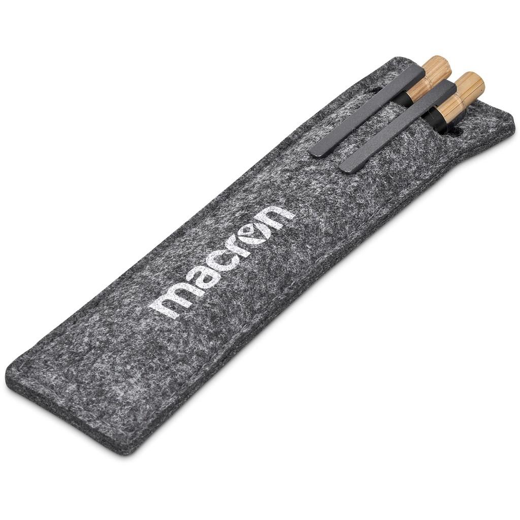 Okiyo Mimo Recycled Aluminum Ball Pen & Pencil Set - Black — view 10