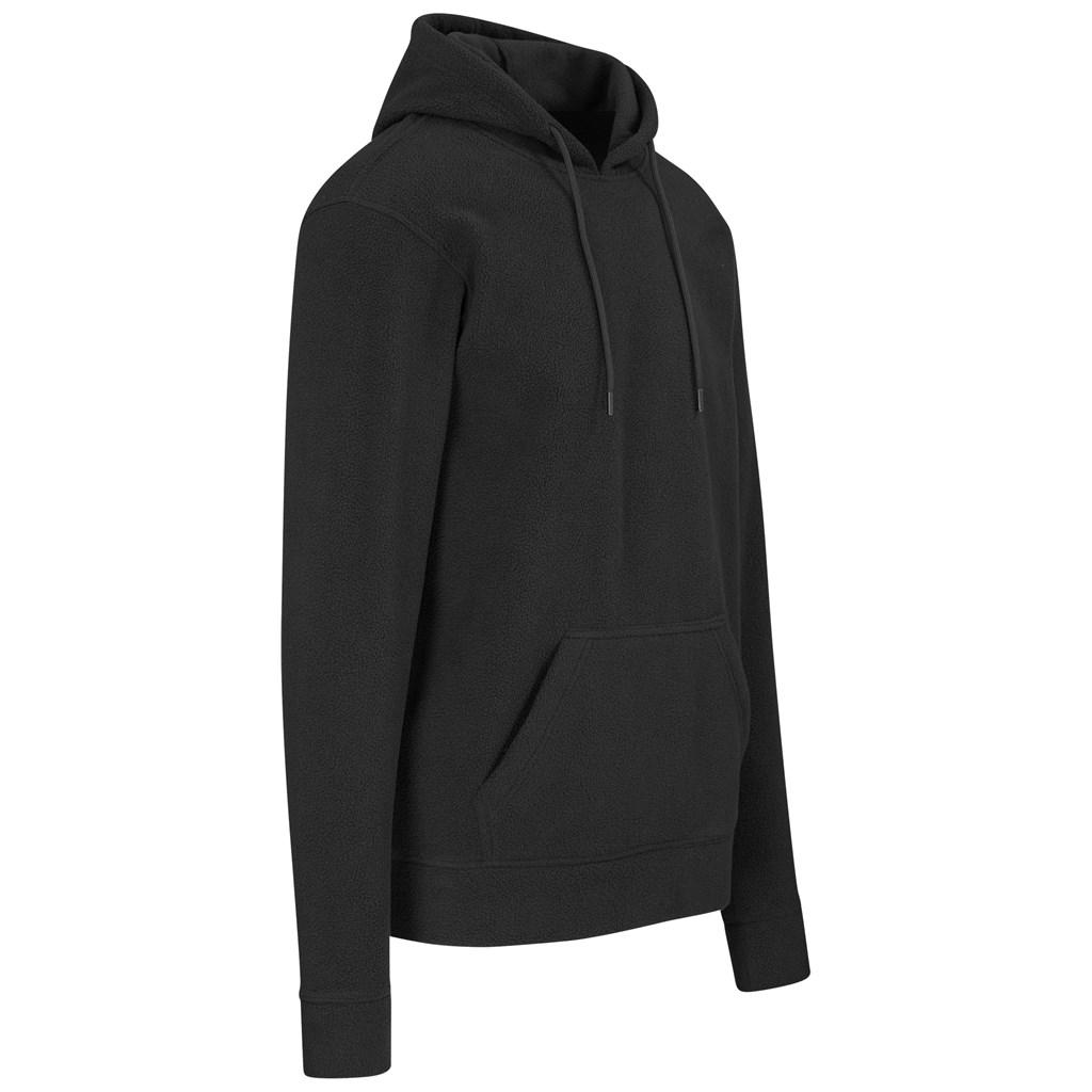 Mens Dawson Polar Fleece Hooded Sweater - Black — view 2