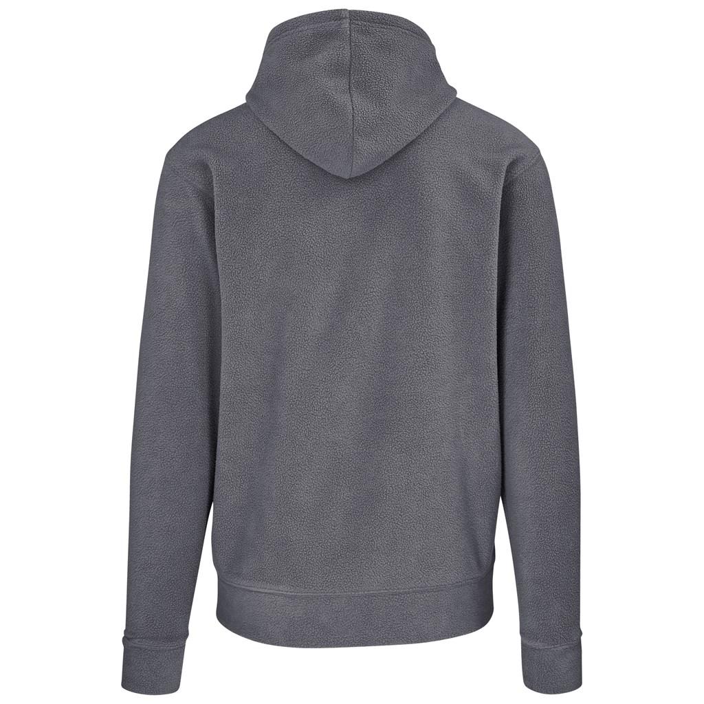 Mens Dawson Polar Fleece Hooded Sweater - Charcoal — view 2
