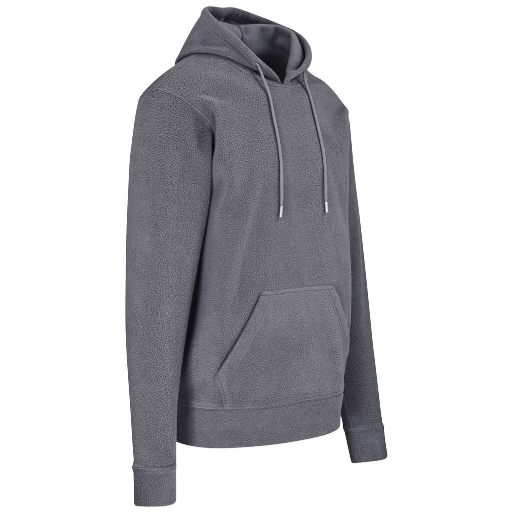 Mens Dawson Polar Fleece Hooded Sweater - Charcoal — view 3