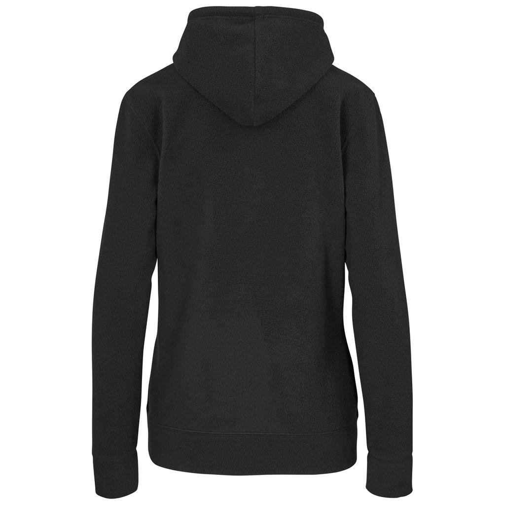 Ladies Dawson Polar Fleece Hooded Sweater - Black — view 3