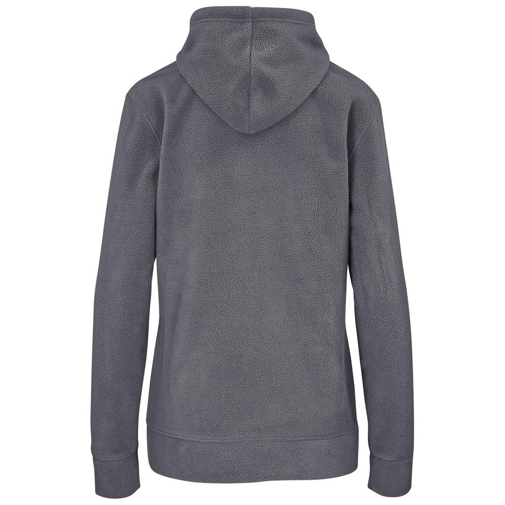 Ladies Dawson Polar Fleece Hooded Sweater - Charcoal — view 2