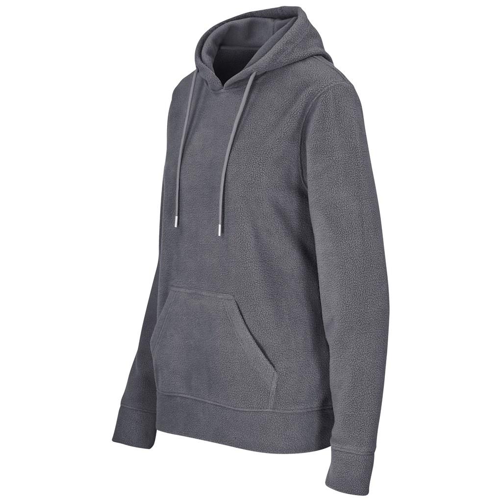 Ladies Dawson Polar Fleece Hooded Sweater - Charcoal — view 3