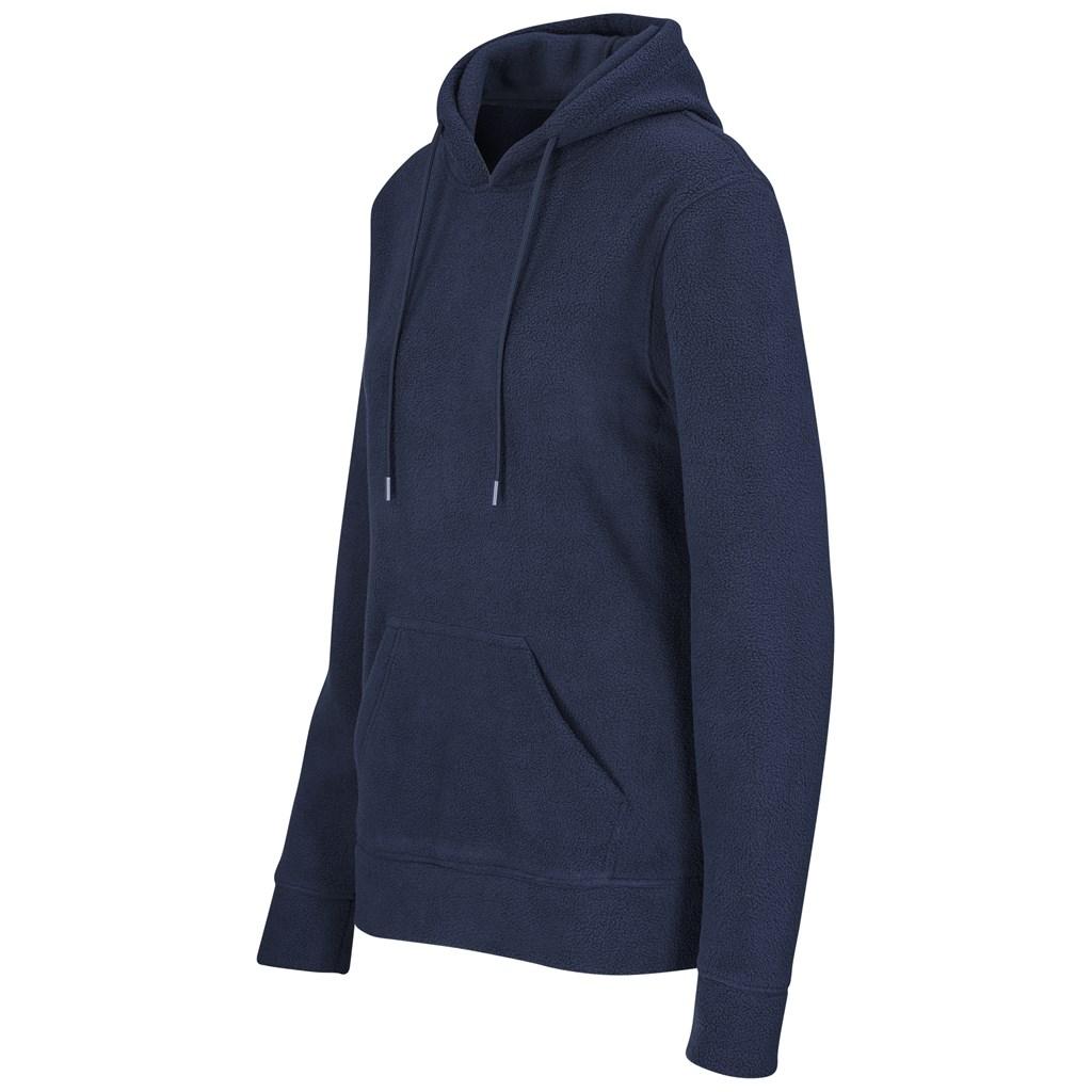 Ladies Dawson Polar Fleece Hooded Sweater - Navy — view 2