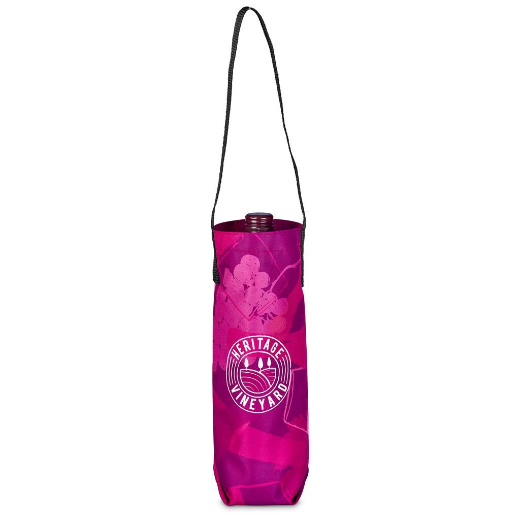 Pre-Printed Sample Hoppla Cellaro Polyester Wine Bottle Gift Bag — view 4