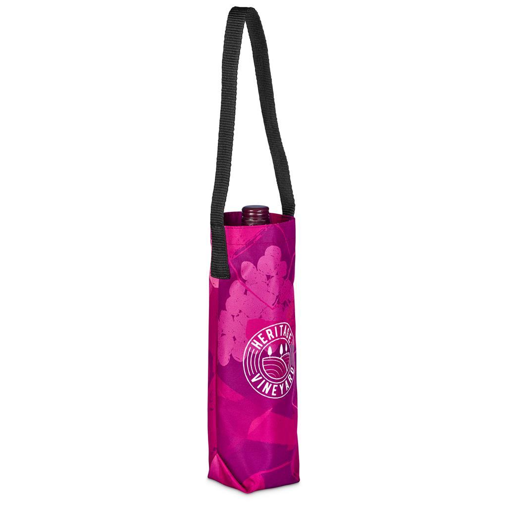 Pre-Printed Sample Hoppla Cellaro Polyester Wine Bottle Gift Bag — view 5