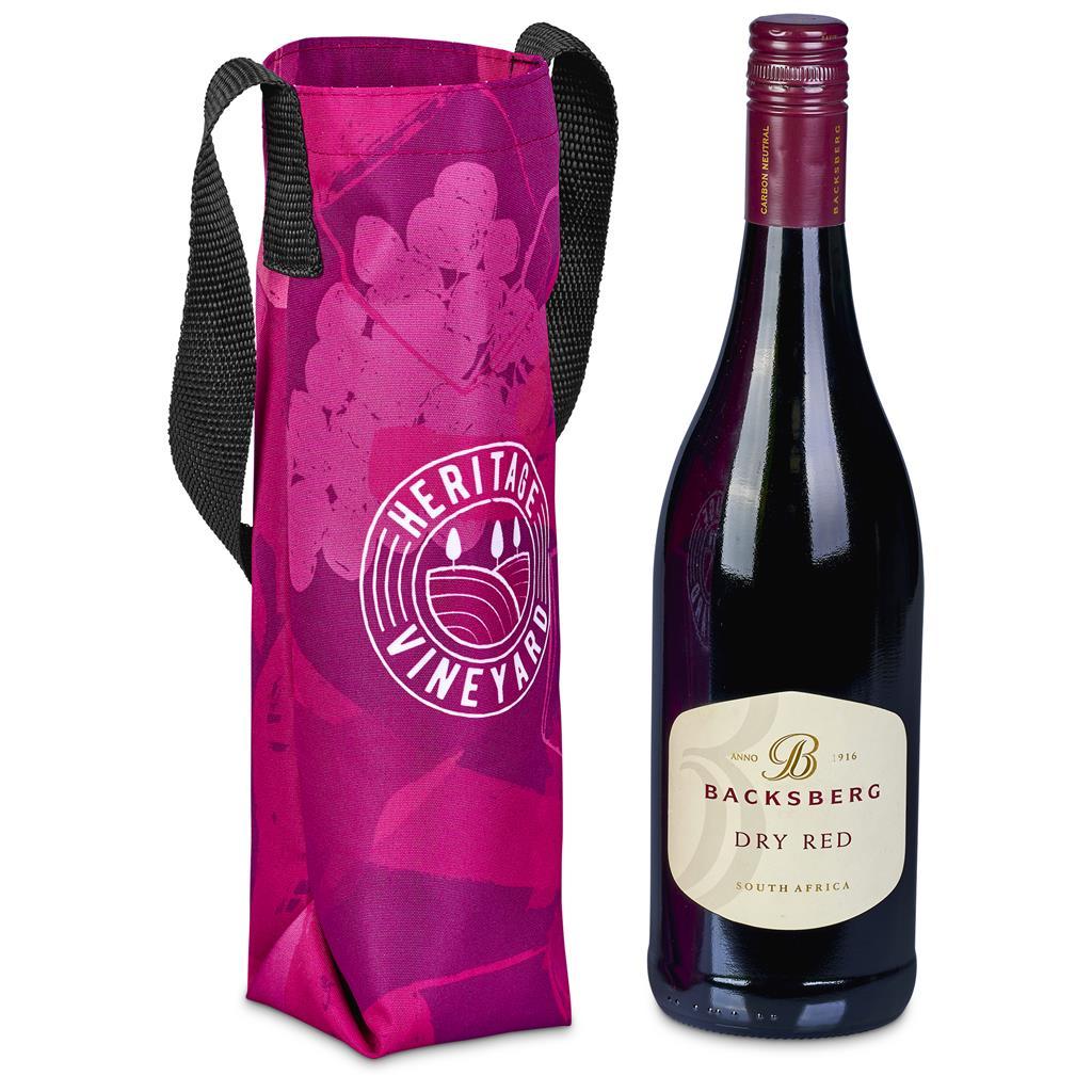 Pre-Printed Sample Hoppla Cellaro Polyester Wine Bottle Gift Bag — view 7