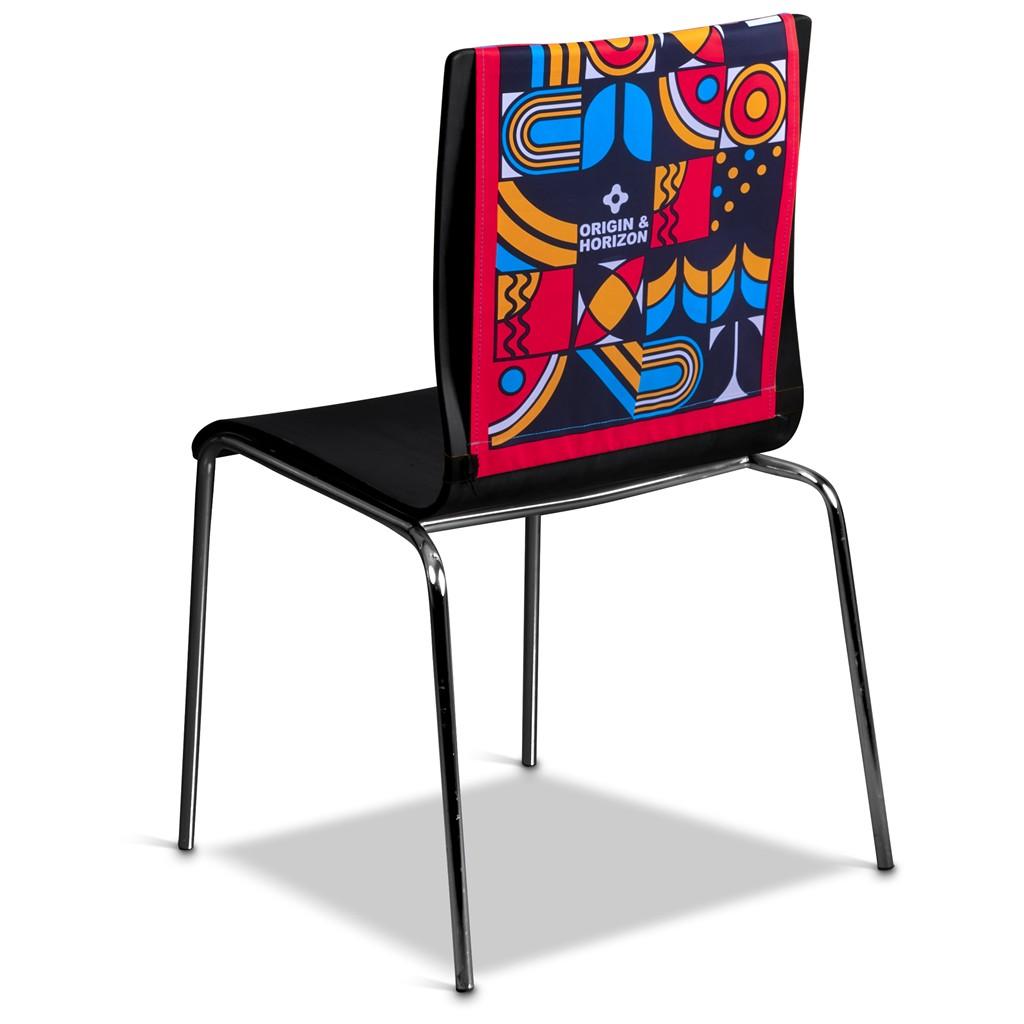 Pre-Printed Sample Hoppla Attendee Polyester Chair Back Cover — view 3