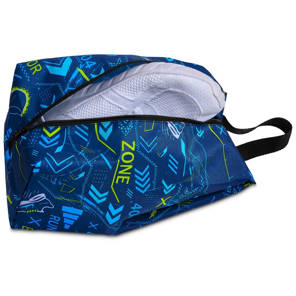 Pre-Printed Sample Hoppla Spikes Polyester Shoe Bag — view 5