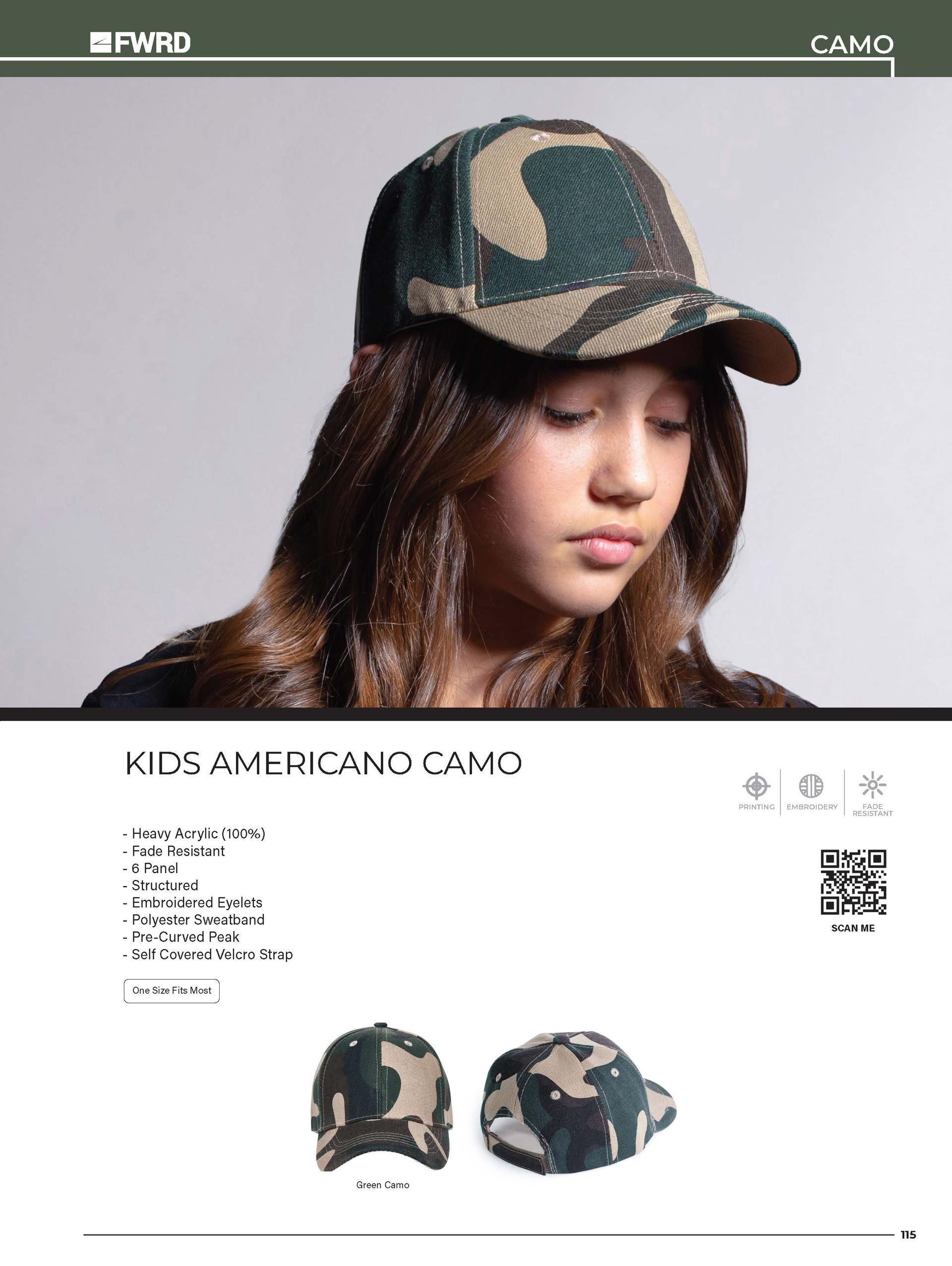 Kids Americano Camo Cap — view 2