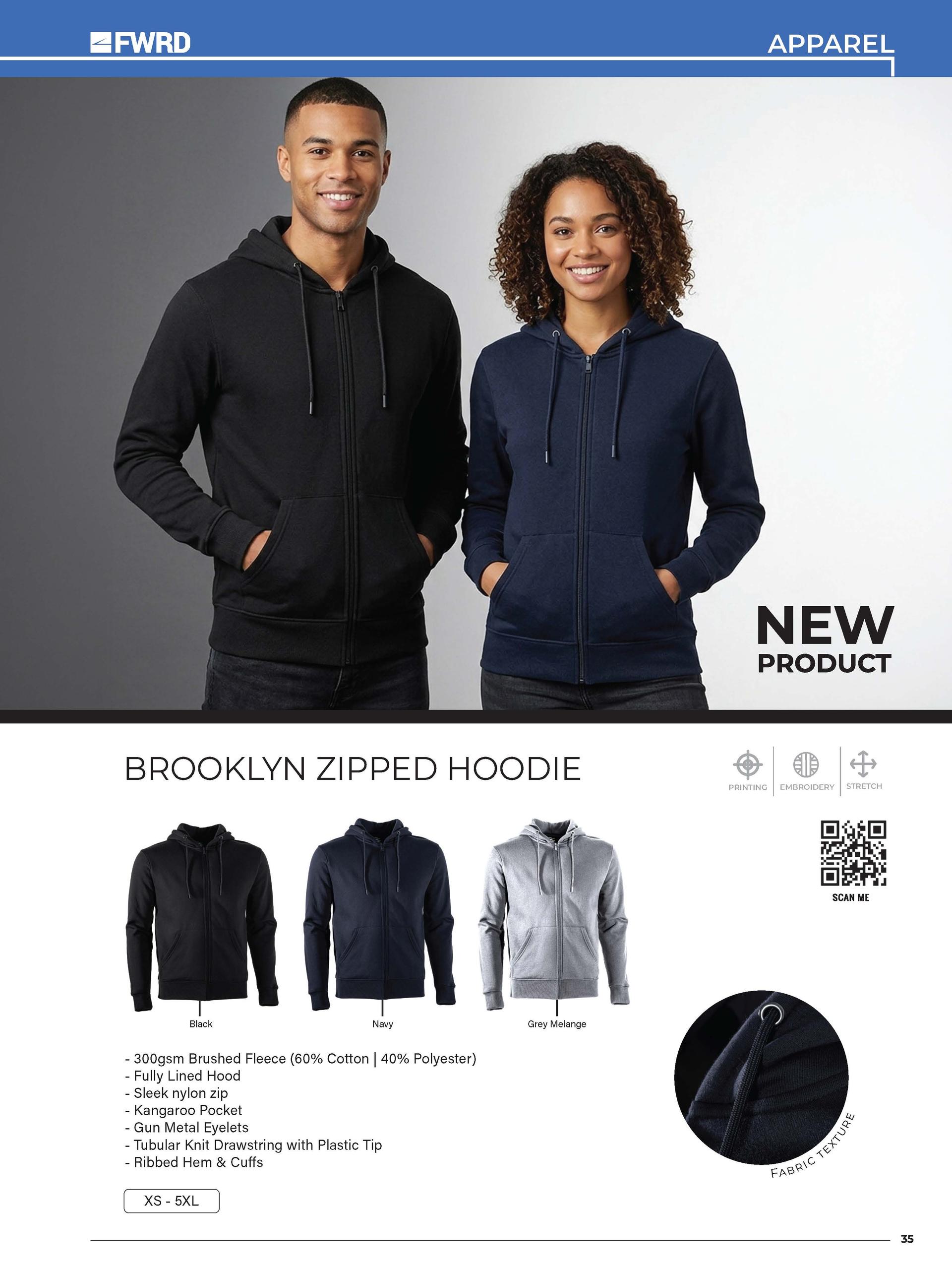 Brooklyn Zipped Hoodie — view 3