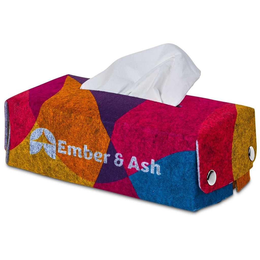 Pre-Printed Sample Hoppla Revive RPET Felt Tissue Box Cover